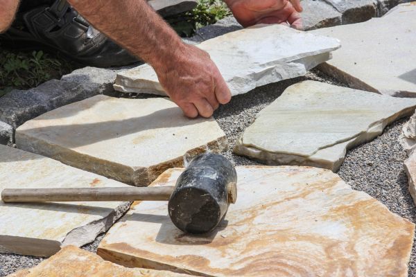 Stone Sidewalk Installation in Fishers
