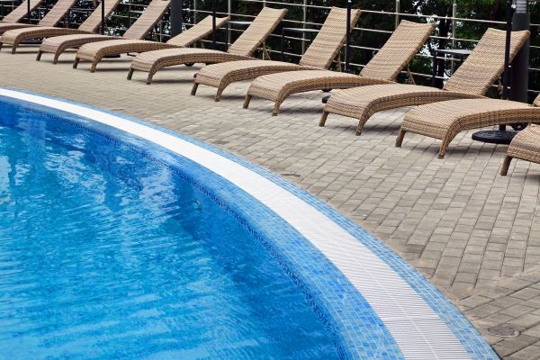 Poolside Hardscaping in Fishers